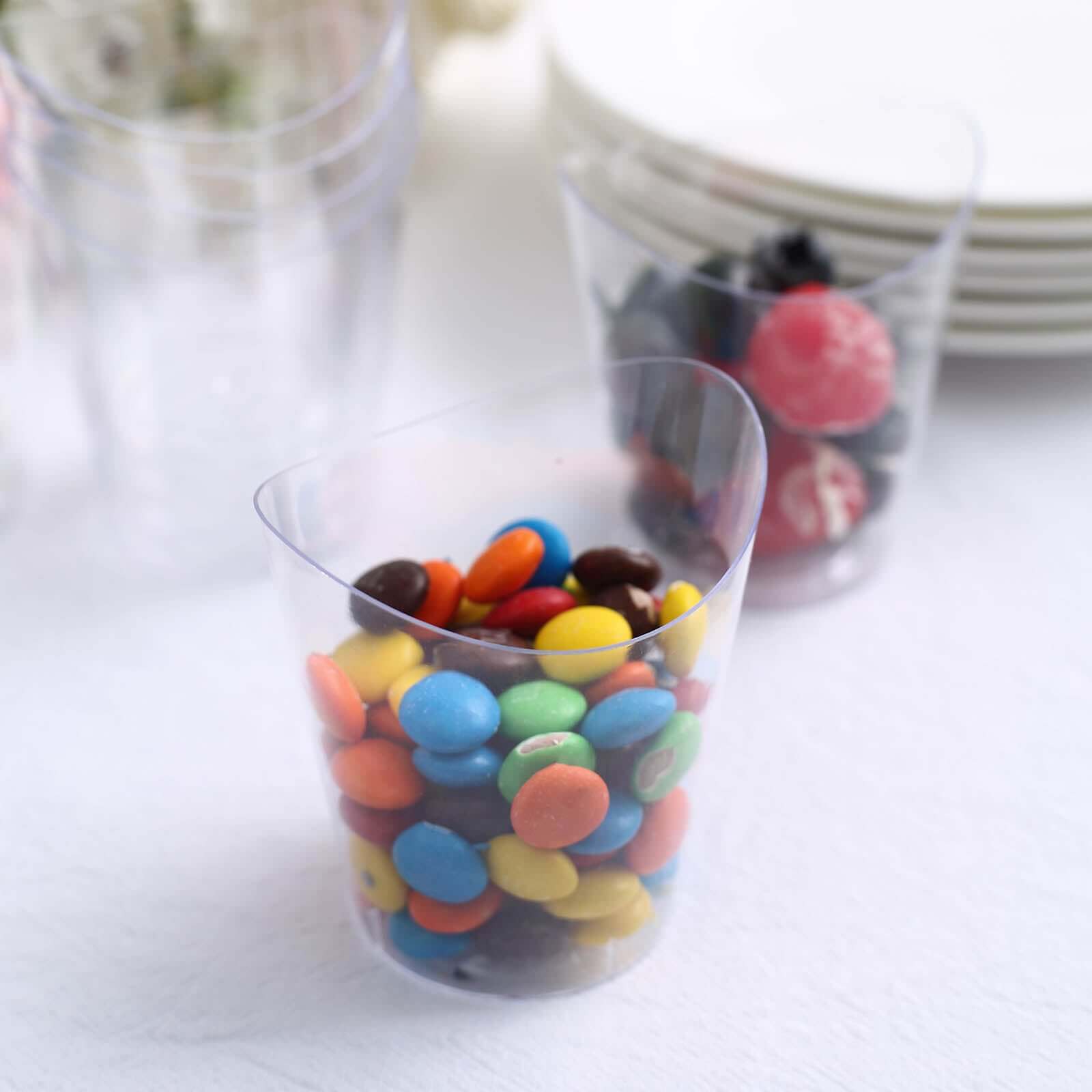 24-Pack Plastic Dessert Snack Cups 4oz Clear with Wavy Rim