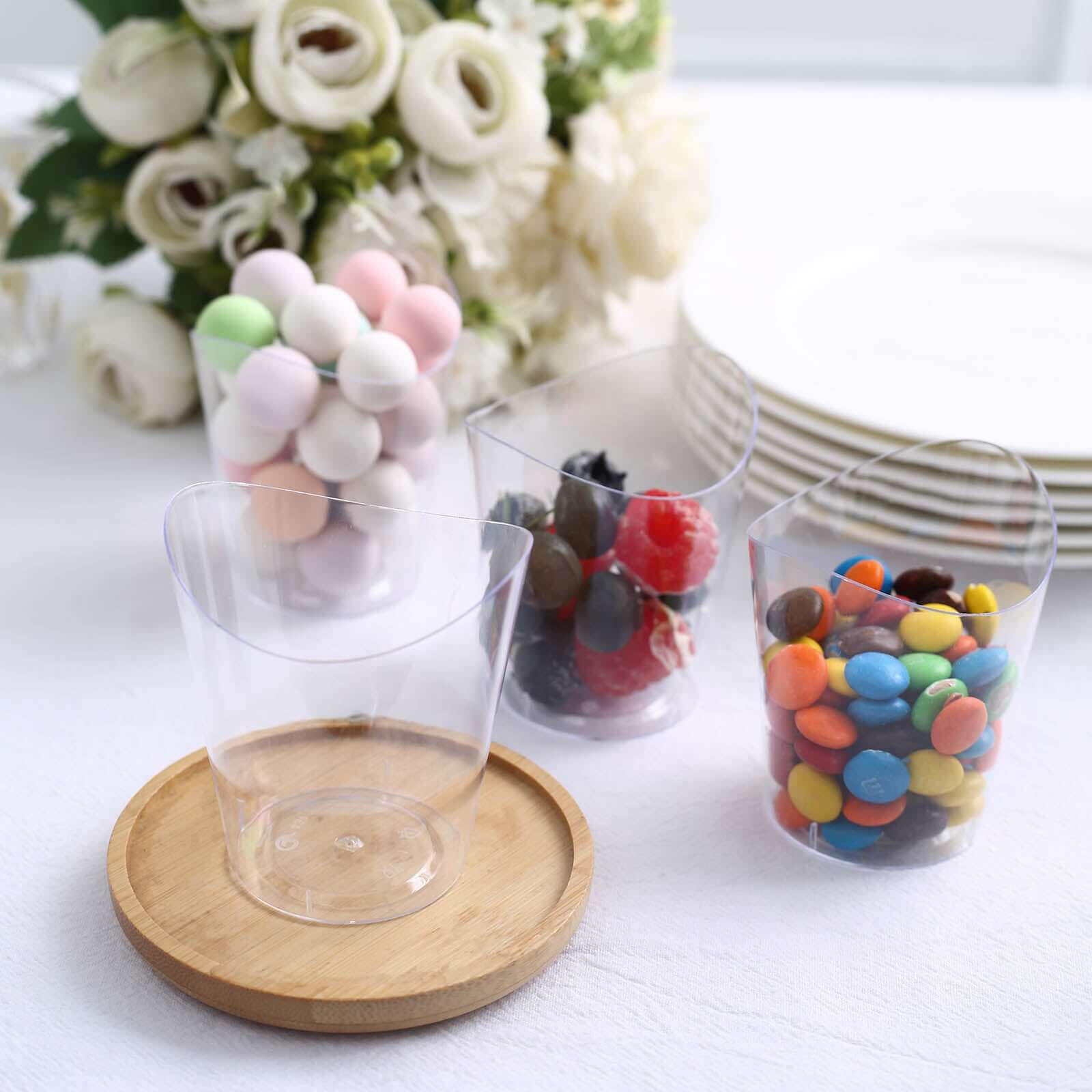 24-Pack Plastic Dessert Snack Cups 4oz Clear with Wavy Rim - Image 2